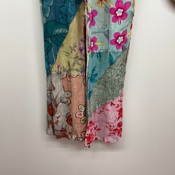Vintage Sacred Threads Boho Mixed Flower Floral Print Pull On Pants Medium - Picture 5 of 8